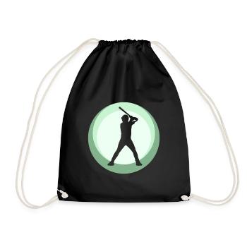 Baserunner Baseballspieler - Turnbeutel - Schwarz - Vorne