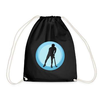 Field Hockey Stick Hockey b - Drawstring Bag - black - Front