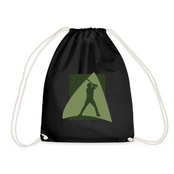 Baseball Baseballspieler - Turnbeutel - Schwarz - Vorne