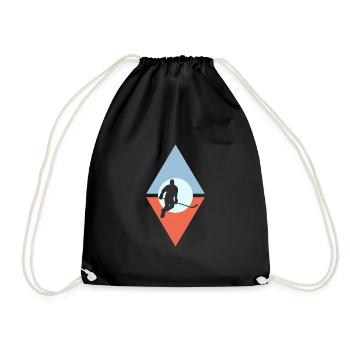 Ice Hockey Puck - Drawstring Bag - black - Front