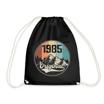 Original 1985 Birthday Gift - 1985 - Drawstring Bag - black - Front
