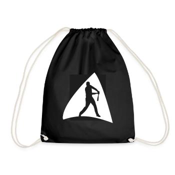 Baseballer Baseball - Turnbeutel - Schwarz - Vorne