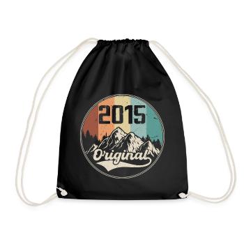 Original 2015 Birthday Gift - 2015 - Drawstring Bag - black - Front