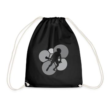 Lacrosse Intercrosse Crosse - Drawstring Bag - black - Front