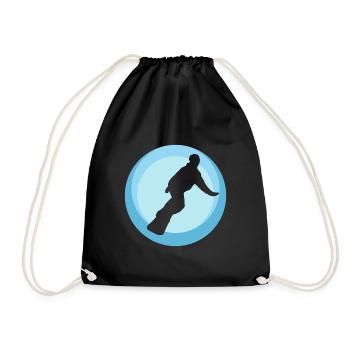 Snowboard Snowboarding Snowboarder - Drawstring Bag - black - Front