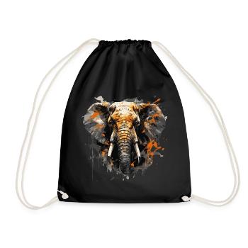 Tête d’éléphant - Sac de sport léger - noir - Devant