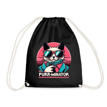 The Purr-minator - Turnbeutel - Schwarz - Vorne