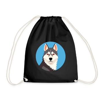Husky Dog Aquarelle Colorée Animal Illustration - Sac de sport léger - noir - Devant