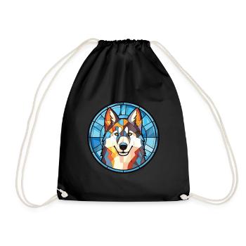 Husky Dog Aquarelle Colorée Animal Illustration - Sac de sport léger - noir - Devant