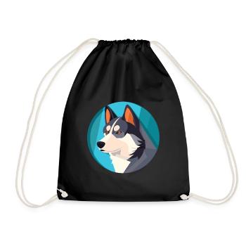 Husky Dog Aquarelle Colorée Animal Illustration - Sac de sport léger - noir - Devant