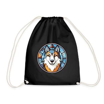 Husky Dog Aquarelle Colorée Animal Illustration - Sac de sport léger - noir - Devant