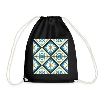 Andalusian Tiles 13 - Drawstring Bag - black - Front