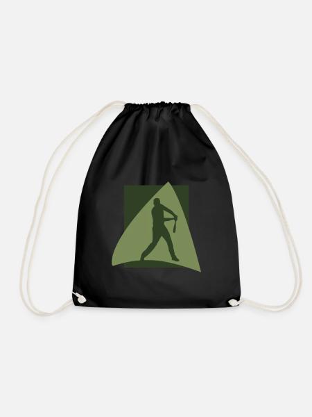Baserunning Baseballspieler - Turnbeutel - Schwarz