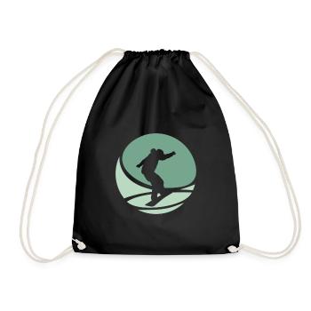 Snowboardfahrer Snowboarder Snowboarding - Turnbeutel - Schwarz - Vorne