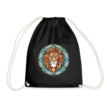 Lion aquarelle colorée Animal animal Illustration d’animaux de compagnie - Sac de sport léger - noir - Devant