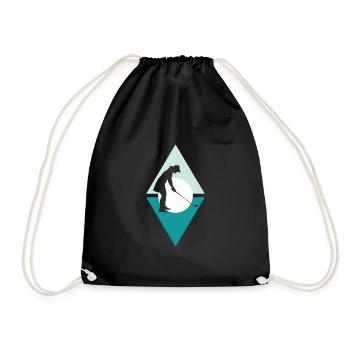 Golf Golfing Golf Ball - Drawstring Bag - black - Front