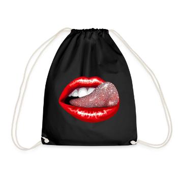 Precious Tongue - Drawstring Bag - black - Front