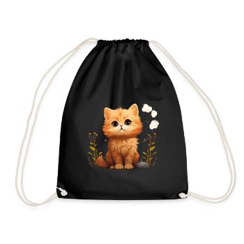 Kitten in the grass - Drawstring Bag - black - Front