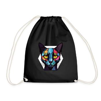 Bombay Cat Breed Illustration aquarelle colorée - Sac de sport léger - noir - Devant