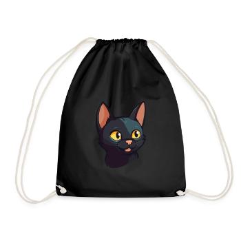 Illustration à l’aquarelle de dessin animé de chat de Bombay - Sac de sport léger - noir - Devant