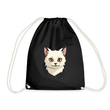 Balinesische Katze Cartoon Aquarell Illustration - Turnbeutel - Schwarz - Vorne
