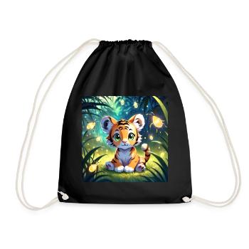 Mignon bébé tigre - Sac de sport léger - noir - Devant
