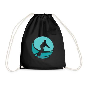 Snowboarder Snowboard Snowboarder - Drawstring Bag - black - Front
