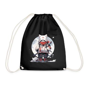 Cute samurai cat - Turnbeutel - Schwarz - Vorne