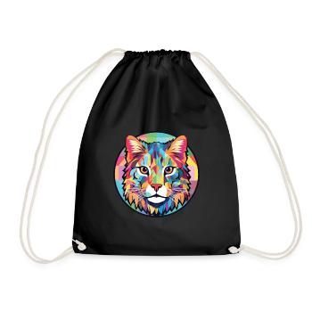 Australian Spotted Mist Cat Colorful Watercolor - Drawstring Bag - black - Front