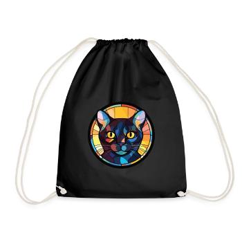 Bombay Cat Breed Illustration aquarelle colorée - Sac de sport léger - noir - Devant