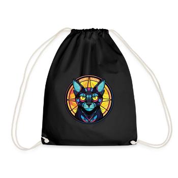 Bombay Cat Breed Illustration aquarelle colorée - Sac de sport léger - noir - Devant