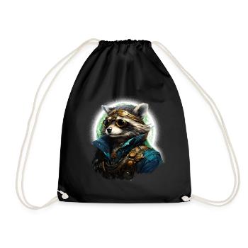 Raton laveur steampunk à la lumière du soleil - Sac de sport léger - noir - Devant