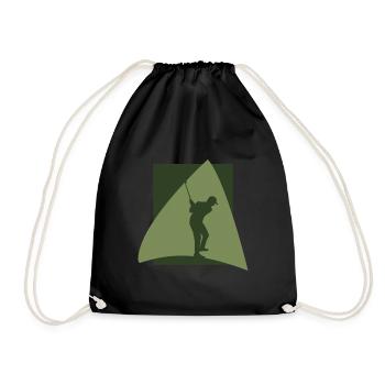 Golfspieler Golfball - Turnbeutel - Schwarz - Vorne
