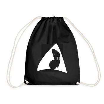 Mountain biking Mountain biking - Drawstring Bag - black - Front
