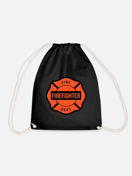 Firefighter Firefighter - Drawstring Bag - black