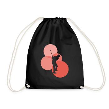 Golf Golfer Golf - Drawstring Bag - black - Front