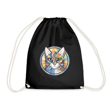 Minskin Cat Breed Illustration aquarelle colorée - Sac de sport léger - noir - Devant