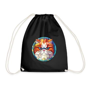 Persische Katze Rasse bunte Aquarell-Illustration - Turnbeutel - Schwarz - Vorne