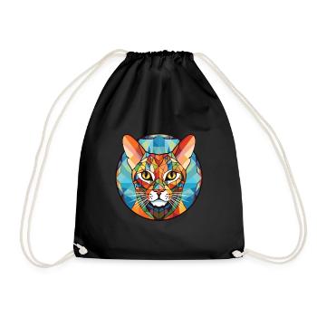 Ocicat Cat Breed Illustration aquarelle colorée - Sac de sport léger - noir - Devant