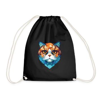 Scottish Fold chat coloré aquarelle Illustration - Sac de sport léger - noir - Devant