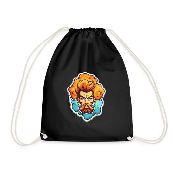 Bart Frisur Barber Shop Symbol - Turnbeutel - Schwarz - Vorne