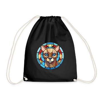 Chat tonkinois coloré aquarelle pour animaux de compagnie Illustration - Sac de sport léger - noir - Devant