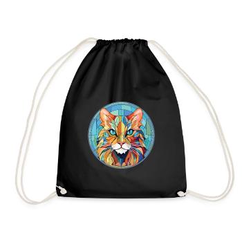 Laperm Cat Breed Illustration aquarelle colorée - Sac de sport léger - noir - Devant