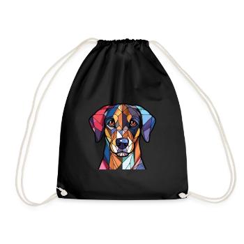 Ariegeois race chien aquarelle verre illustration - Sac de sport léger - noir - Devant