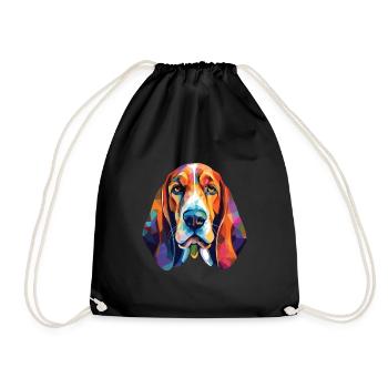Basset Hund Hunderasse Aquarell Illustration - Turnbeutel - Schwarz - Vorne