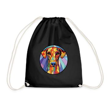 Azawakh chien race coloré aquarelle Illustration - Sac de sport léger - noir - Devant