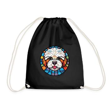 Bichon frisé chien race aquarelle Illustration - Sac de sport léger - noir - Devant