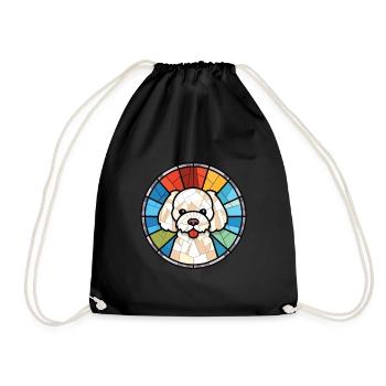 Bichon frisé chien race aquarelle Illustration - Sac de sport léger - noir - Devant
