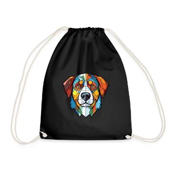Border Colli race chien aquarelle Illustration - Sac de sport léger - noir - Devant