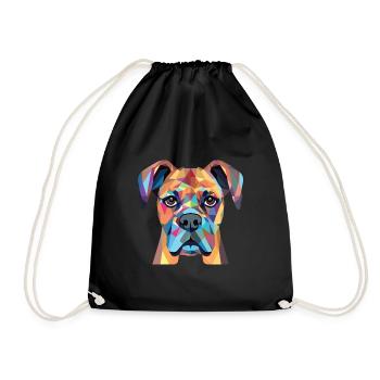 Boxer-Hundsrasse bunte Aquarell-Illustration - Turnbeutel - Schwarz - Vorne